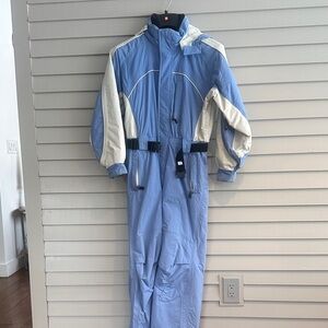 Obermeyer Blue and White ski snowboarding one piece Jumpsuit junior size 16
